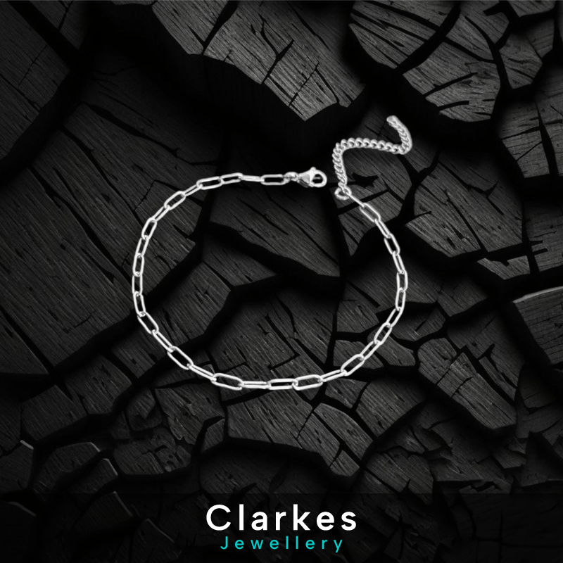 Ladies Silver Dainty 3mm Vintage Cuban Curb Paperclip Bracelet - Image 2