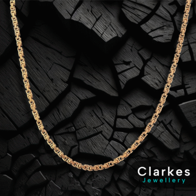18ct Gold Filled 24" Stainless Byzantine Link Necklace Chain - 6mm