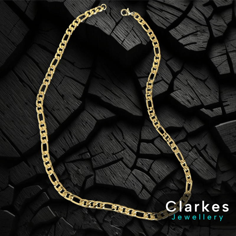 18ct GB Figaro Chain Necklace 8mm Wide Chunky Men's Chain 22-24” - Image 3