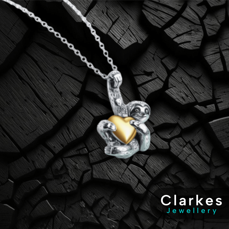 Sterling Silver Sloth Pendant Necklace Inspired Animal Jewellery Women Girls - Image 2
