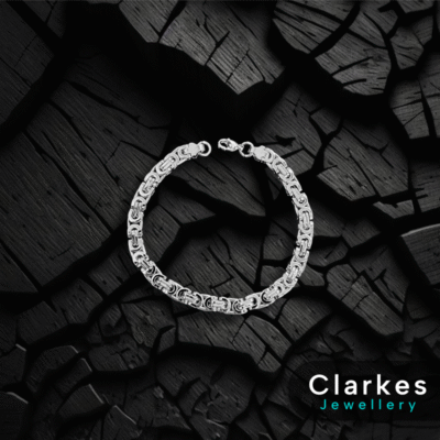 9" Stainless Steel Flat Byzantine Link Bracelet- 6mm - No Fade