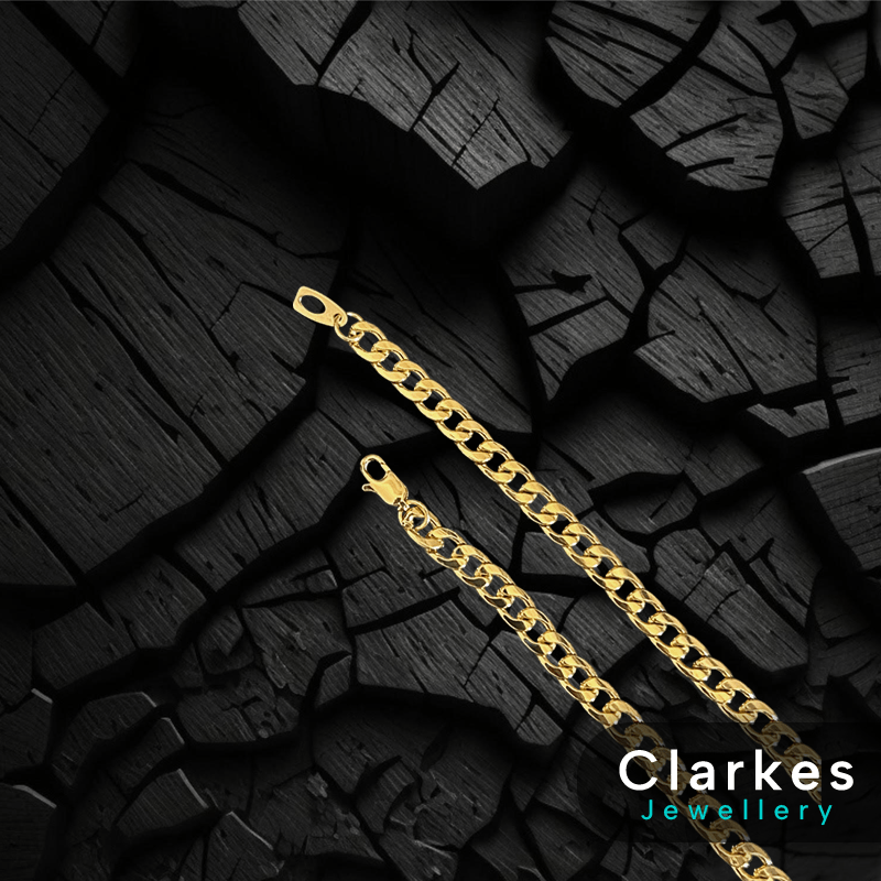 18ct Gold Italian Curb Cuban Chain 24” + Bracelet 9" 6mm - Image 6