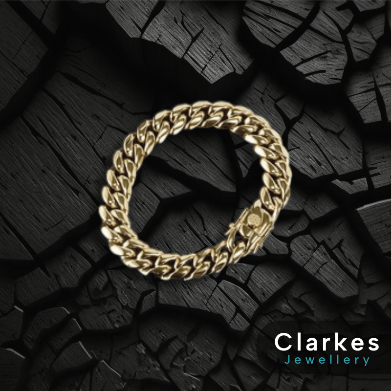 18ct Gold Filled Italian 10mm Miami Cuban Curb Bracelet 22cm + Giftbox - Image 2