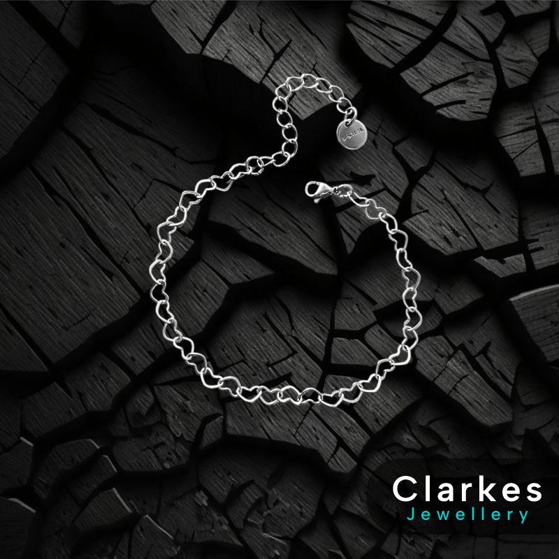 Heart Link Bracelet Stainless Steel 17+5cm Adjustable 5mm Women's Bracelet