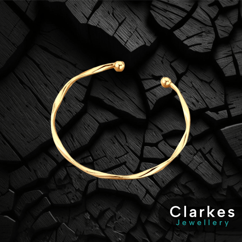 Stunning 9ct GF Ladies Adjustable Bangle Bracelet Fits Any Size + Gift Box - Image 2