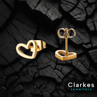 Simplistic 18ct Gold Filled Ladies Heart Earrings