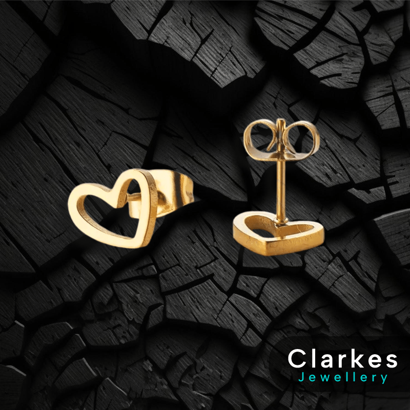 Simplistic 18ct Gold Filled Ladies Heart Earrings