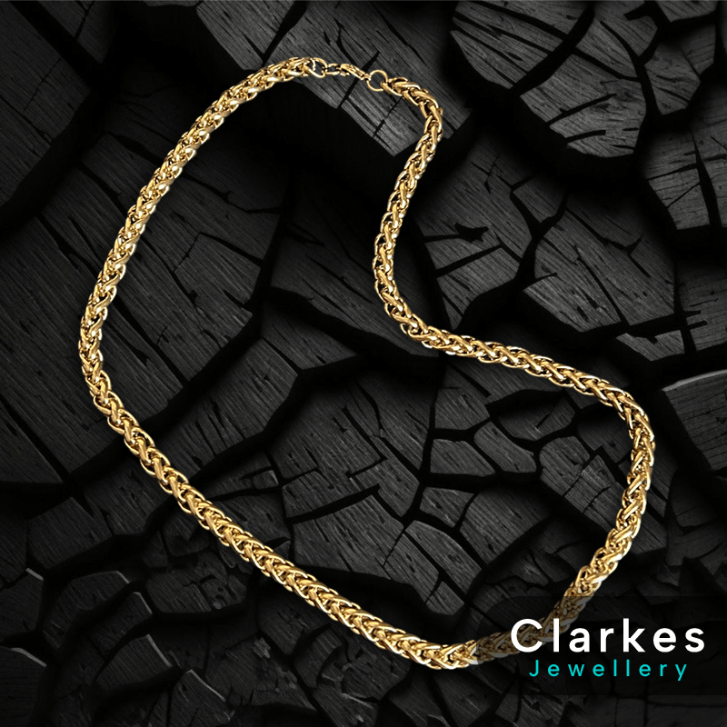 18ct Gold Filled Rope Chain 8mm Thick 24” Long Men's GF Braided Rope Necklace - Image 2