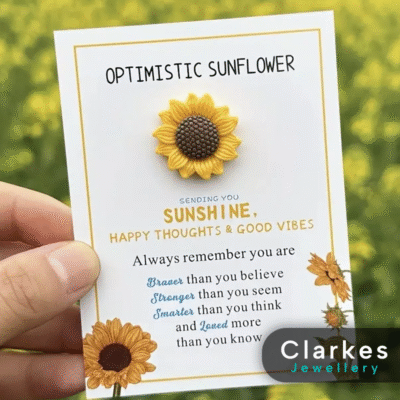 Optimistic Sunflower Gift With Lovely Strong Positive Message - Ideal Small Gift