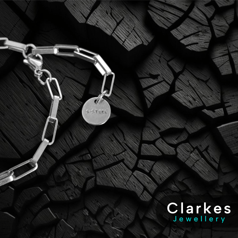Ladies Silver Rectangle Paperclip Style Link 18-21cm  Bracelet - Image 2