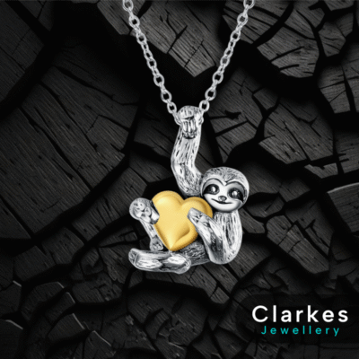 Sterling Silver Sloth Pendant Necklace Inspired Animal Jewellery Women Girls