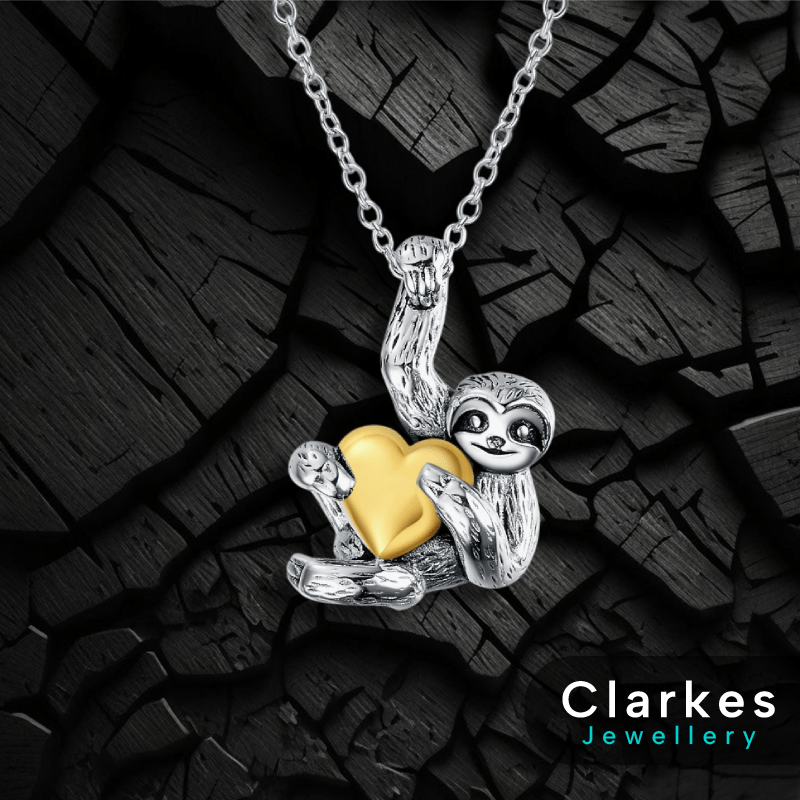 Sterling Silver Sloth Pendant Necklace Inspired Animal Jewellery Women Girls