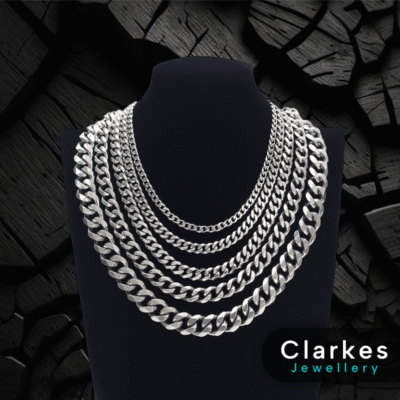 Men's Italian Cuban Link Chain 5-13mm Stainless Steel Durable Boys Curb Chain