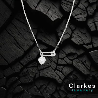 Dainty Stainless Steel Zircon Silver Safety Pin Necklace