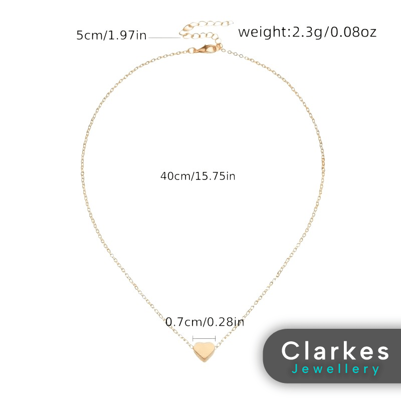 Simplistic Ladies 9ct Gold Filled Heart Pendant Necklace - Image 2