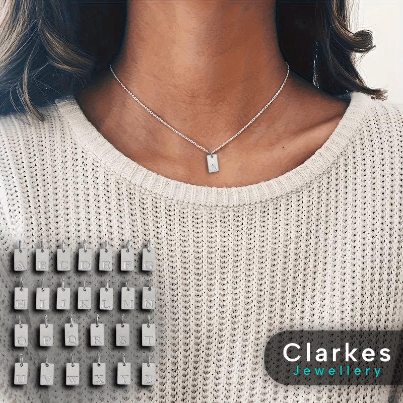 Personalised Initial Necklace Stainless Steel Custom Letter Pendant Gift - Image 2