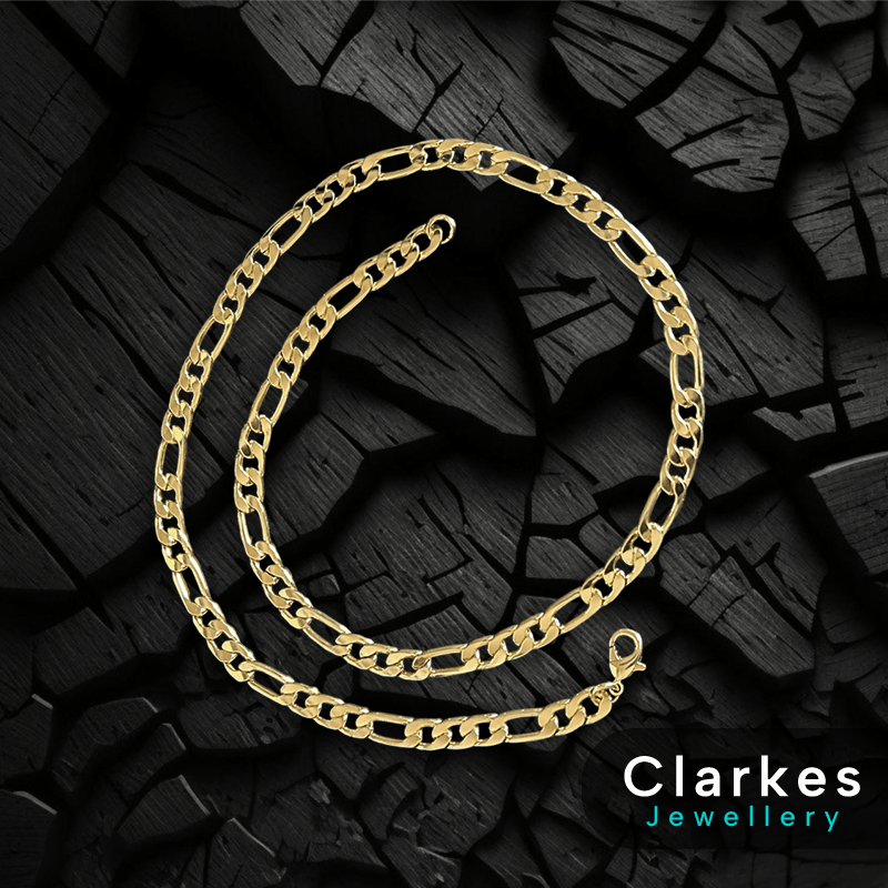 18ct GB Figaro Chain Necklace 8mm Wide Chunky Men's Chain 22-24” - Image 2