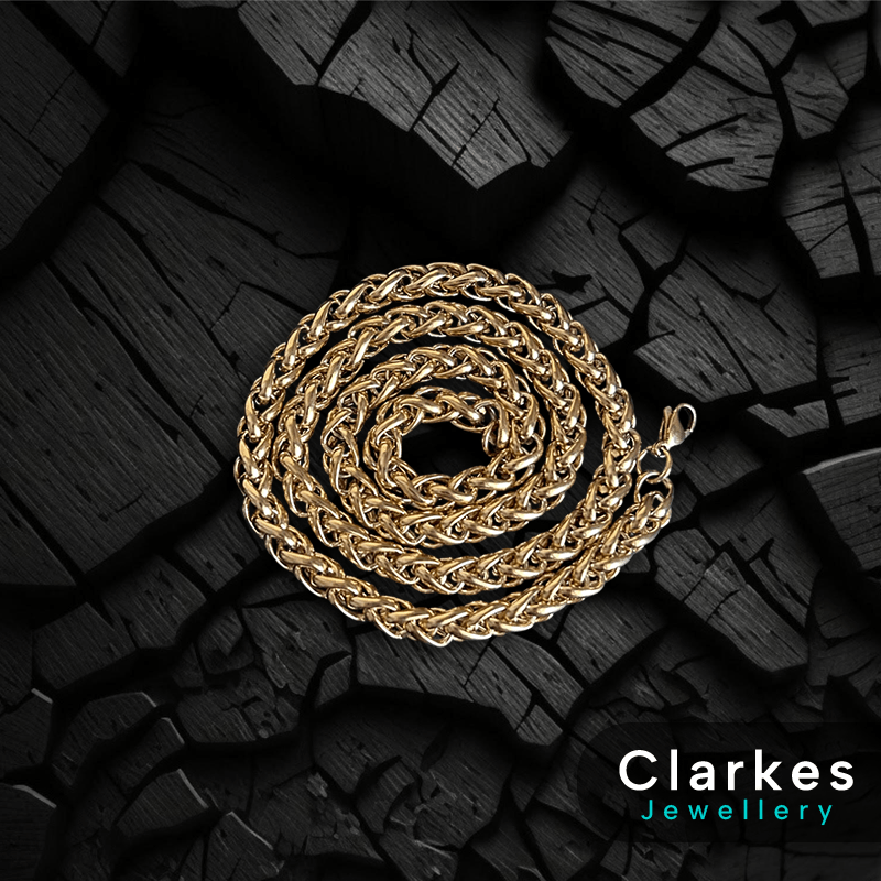 18ct Gold Filled Rope Chain 8mm Thick 24” Long Men's GF Braided Rope Necklace - Image 3