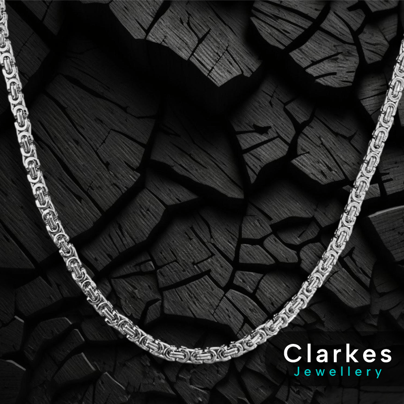 24" Stainless Steel Fade Resistant Flat Byzantine Link Necklace Chain - 6mm