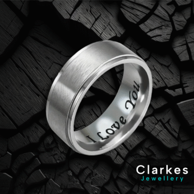 'I Love You' 8mm Stainless Steel Band Ring
