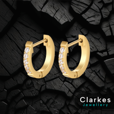 Ladies 9ct Gold Filled Zircon Earrings with Secure Closure