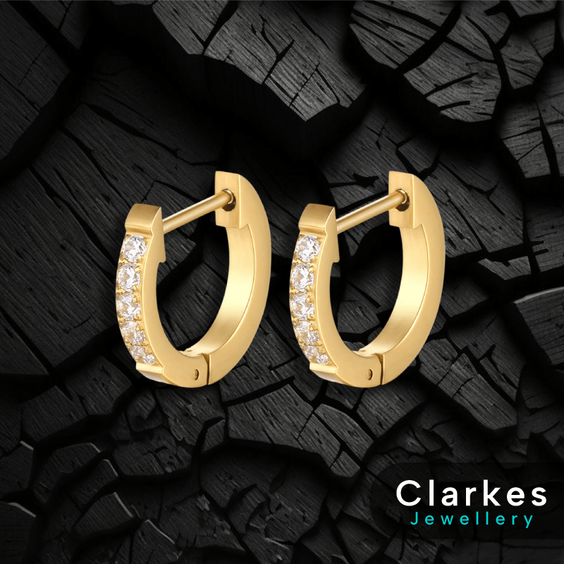 Ladies 9ct Gold Filled Zircon Earrings with Secure Closure