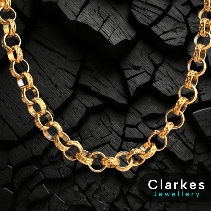18ct Gold Filled Belcher Chain 24” Long 8mm Thick Men's Embossed Belcher Link - Image 3