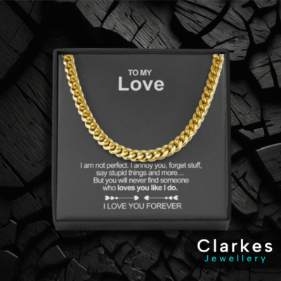 18ct Gold Vacuum Plated 7mm Cuban Chain Necklace for Him - Gift Boxed & Message