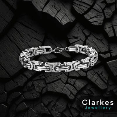 Silver Stainless Steel Byzantine Style Link Bracelet - 6mm 9"