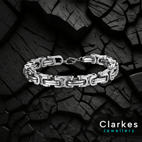 Silver Stainless Steel Byzantine Style Link Bracelet - 6mm 9"
