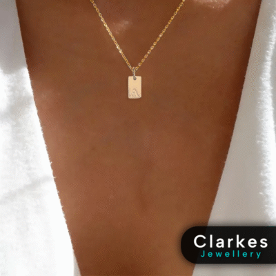 Ladies Initial Personalised Letter Necklace Vacuumed Gold Plated - Durable