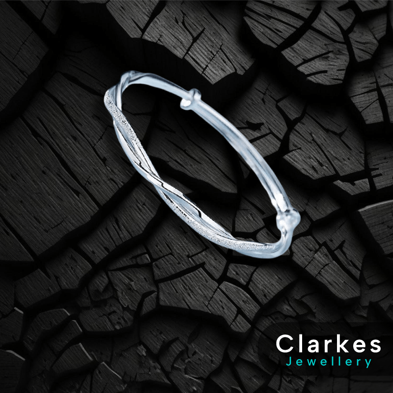 Ladies Bracelet Stainless Steel Adjustable Silver Bangle - Image 2