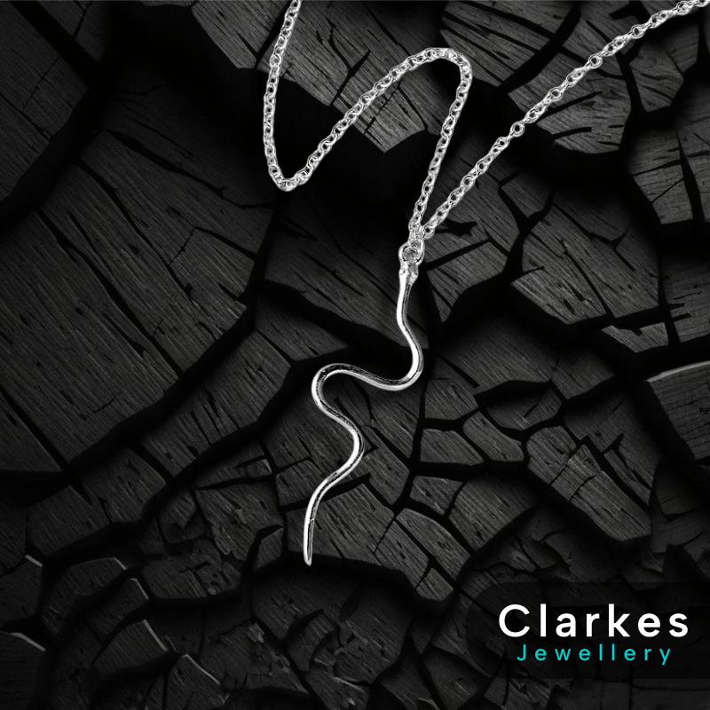 Stunning Ladies 925 Silver Necklace With Snake Pendant - Image 2