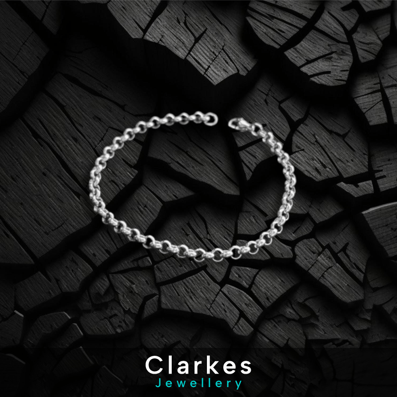 Silver Belcher Link Bracelet 17cm Long 4mm Thick - Image 3