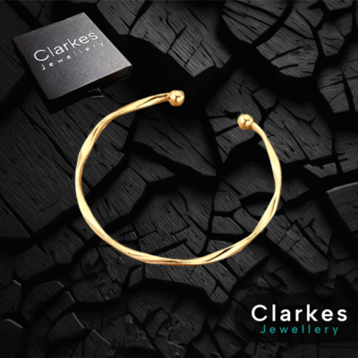 Stunning 9ct GF Ladies Adjustable Bangle Bracelet Fits Any Size + Gift Box
