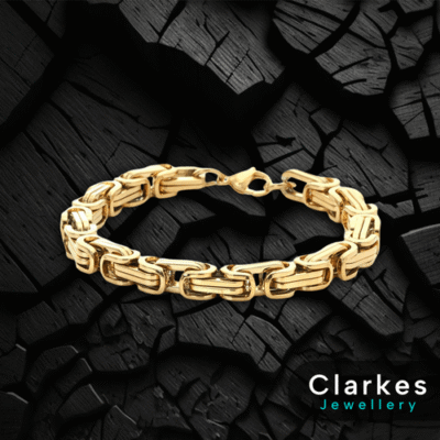 18ct Gold Filled Stainless Steel 9" Byzantine Style Link Bracelet - 6mm