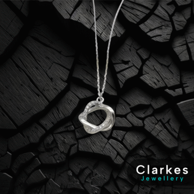 Simplistic Ladies Silver Pendant Necklace 40+7cm