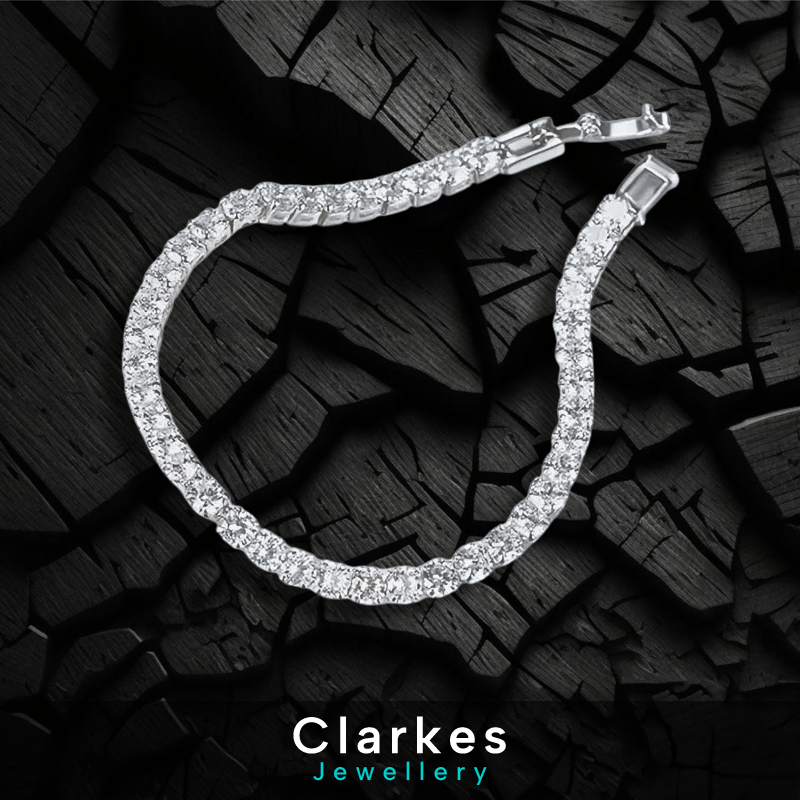 18k White Gold Finished Round Cut Created Diamond Tennis Bracelet - Image 4