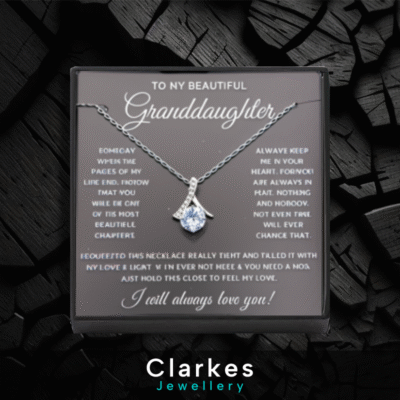 To My Granddaughter | CZ Pendant on 45cm Stainless Chain | Gift Box