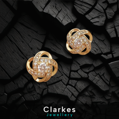 18k Gold Plated Crystal Twist Earrings Gift Gifts Womens Jewellery UK
