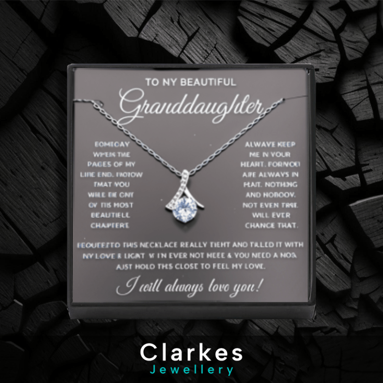 To My Granddaughter | CZ Pendant on 45cm Stainless Chain | Gift Box