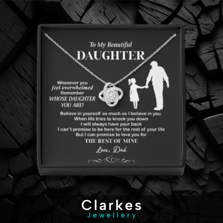 Necklace Gift To Daughter From Dad – 925 Silver Pendant With Words + Giftbox