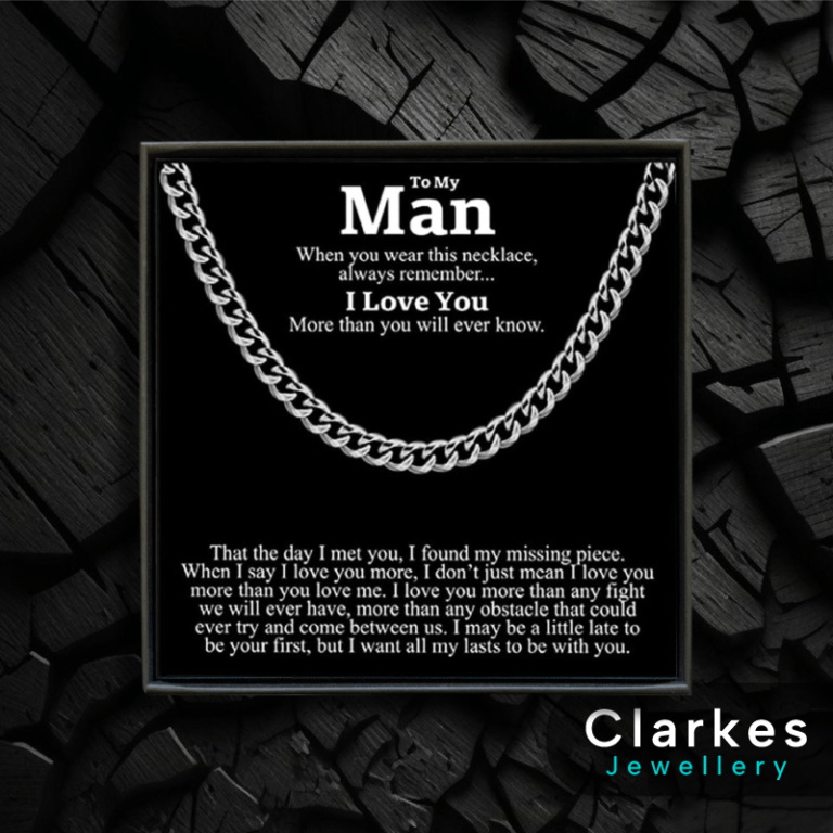 To My Man 316 Stainless Steel 7mm Cuban Link Chain Gift For Boyfriend Husband
