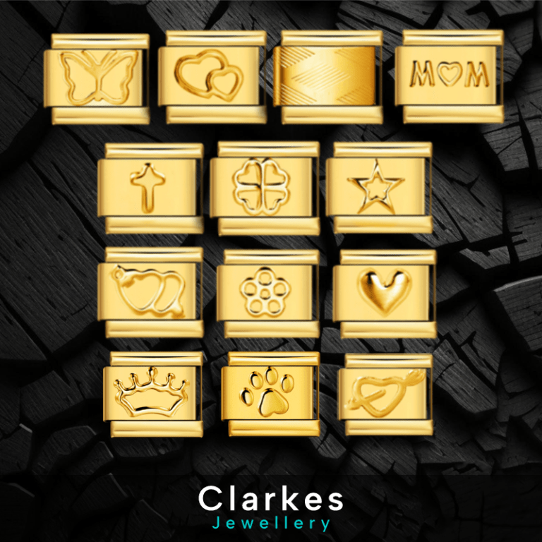 Gold Italian Modular Bracelet Charms Fit All 9mm Italian Charm Bracelets