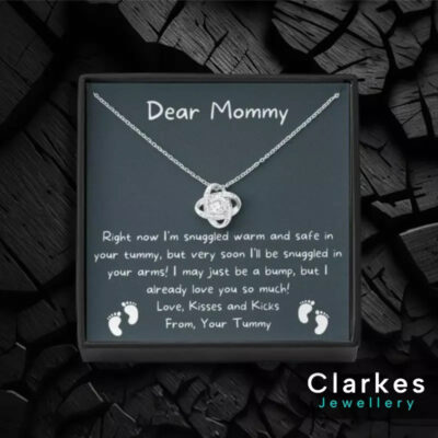 To My Mommy Baby Feet 925 Silver Necklace Pregnancy Mother To Be Gift