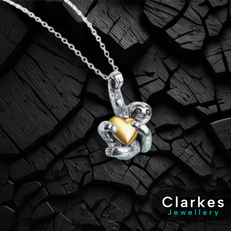 Sterling Silver Sloth Pendant Necklace Inspired Animal Jewellery Women Girls - Image 2