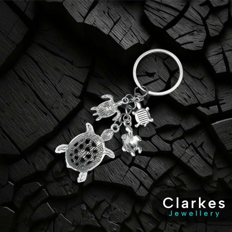 Turtle Keyring- Perfect Gift - Stainless Steel + Pouch - Image 2