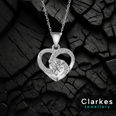 925 Silver Ladies Heart Necklace - Everyday Jewellery