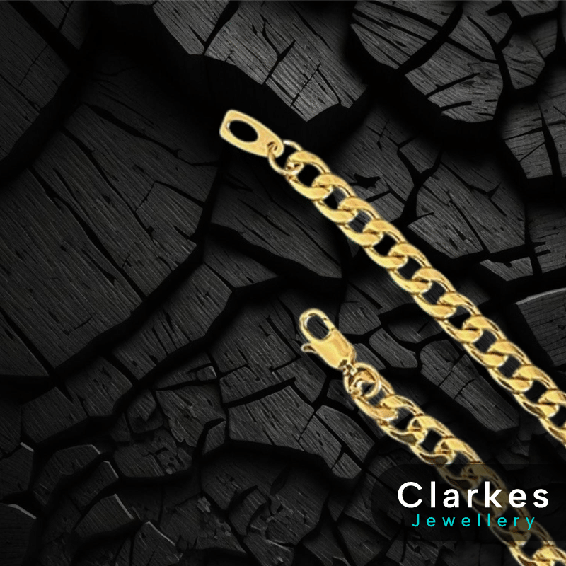 18ct Gold Italian Curb Cuban Chain 24” + Bracelet 9" 6mm - Image 3
