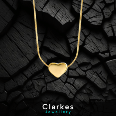 18ct Gold Plated Stainless Heart Pendant Necklace 40-45cm